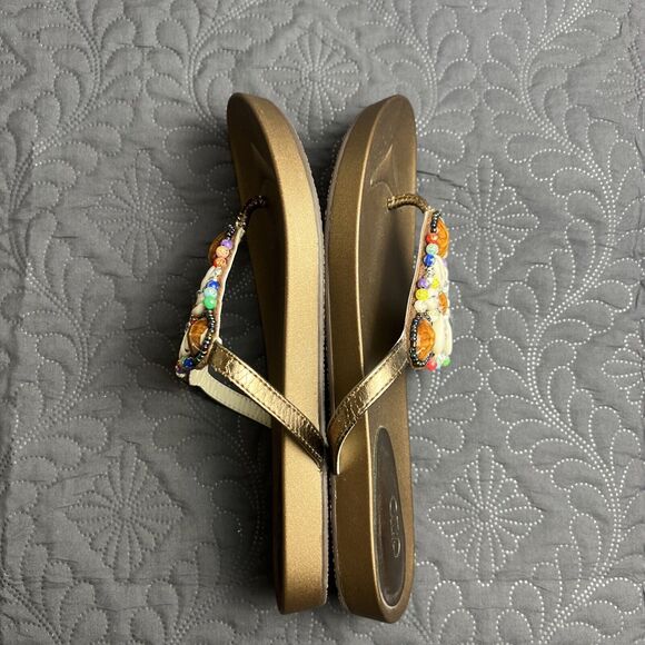 CATO Afrocentric Sandals Beaded Pretty Beach Vacation Cruise SZ 9 Resort Chic - Picture 6 of 8